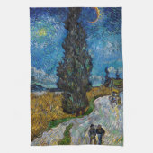 Vincent van Gogh - Straße mit Cypress und Star Geschirrtuch (Vertikal)