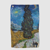 Vincent van Gogh - Straße mit Cypress und Star Golfhandtuch (Vorderseite)