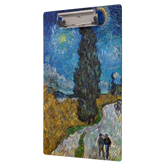 Vincent van Gogh - Straße mit Cypress und Star Klemmbrett (Links)