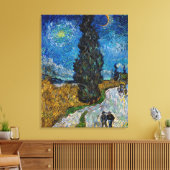 Vincent van Gogh - Straße mit Cypress und Star Leinwanddruck (Insitu (Wohnzimmer))