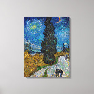 Vincent van Gogh - Straße mit Cypress und Star Leinwanddruck