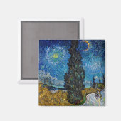 Vincent van Gogh - Straße mit Cypress und Star Magnet (Vorderseite/Rückseite)