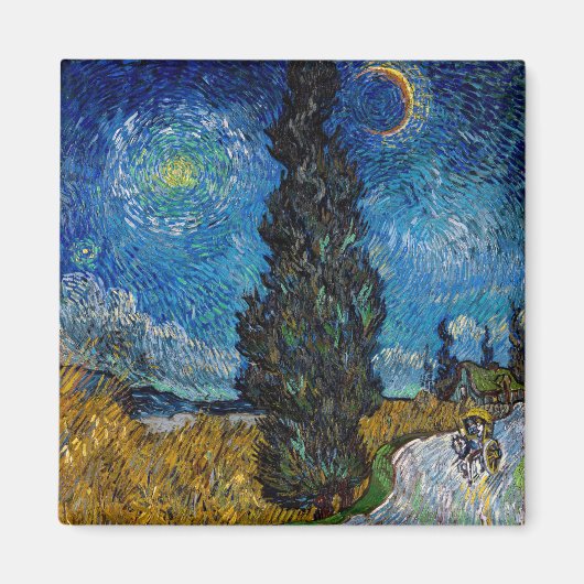 Vincent van Gogh - Straße mit Cypress und Star Magnet (Vorne)