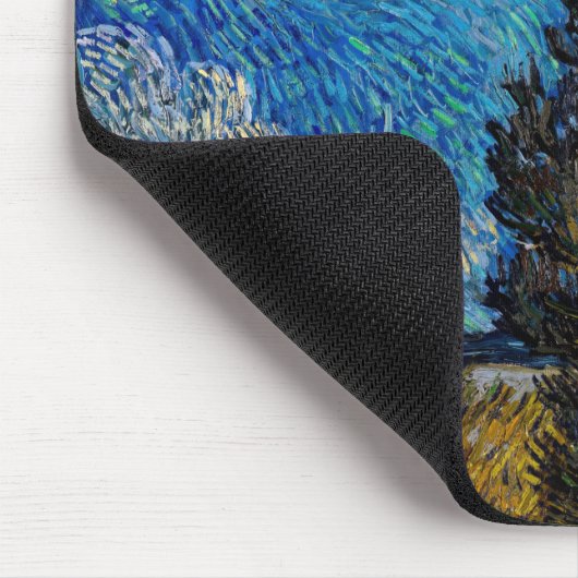 Vincent van Gogh - Straße mit Cypress und Star Mousepad (Ecke)