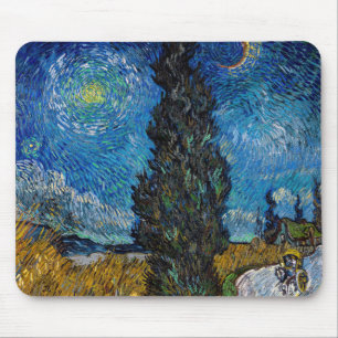 Vincent van Gogh - Straße mit Cypress und Star Mousepad