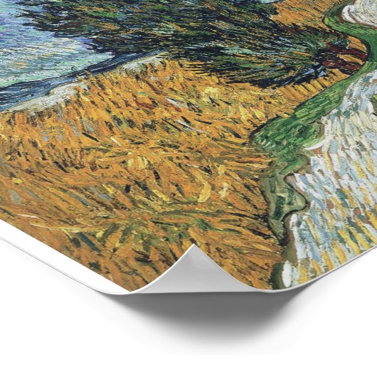 Vincent Van Gogh - Straße mit Cypress und Star Poster (Ecke)