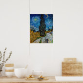 Vincent van Gogh - Straße mit Cypress und Star Poster (Küche)