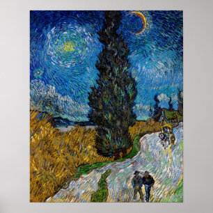 Vincent van Gogh - Straße mit Cypress und Star Poster