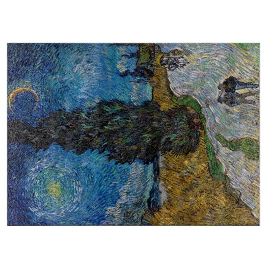 Vincent van Gogh - Straße mit Cypress und Star Schneidebrett (Vorderseite)