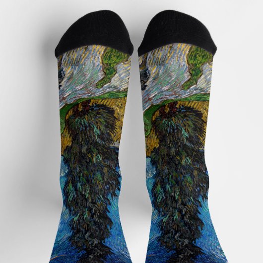 Vincent van Gogh - Straße mit Cypress und Star Socken (Oben)