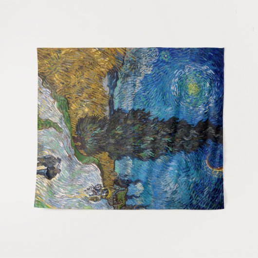 Vincent van Gogh - Straße mit Cypress und Star Wandteppich (Vorderseite (Horizontal))