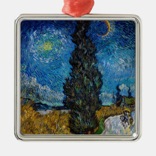 Vincent van Gogh - Straße mit Zypresse und Stern Ornament Aus Metall
