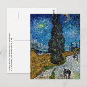 Vincent van Gogh - Straße mit Zypresse und Stern Postkarte
