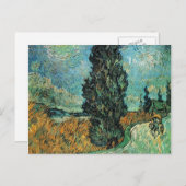 vincent van gogh - Straße mit Zypresse und Stern Postkarte (Vorne/Hinten)