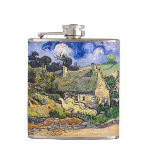 Vincent Van Gogh - Strohdächer in Cordeville Flachmann