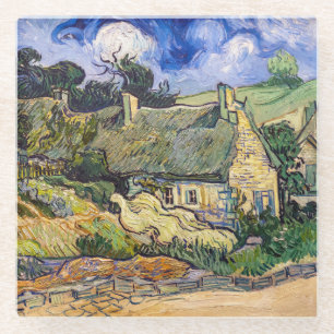 Vincent Van Gogh - Strohdächer in Cordeville Glasuntersetzer