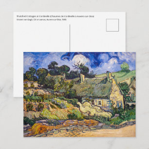 Vincent Van Gogh - Strohdächer in Cordeville Postkarte