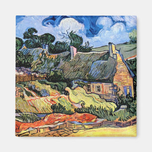 Vincent Van Gogh - Strohdachhäuser in Cordeville Magnet