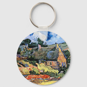 Vincent Van Gogh - Strohdachhäuser in Cordeville Schlüsselanhänger