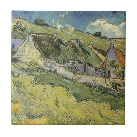 Vincent van Gogh - Strohgepflasterte Hütten Fliese (Vorderseite)
