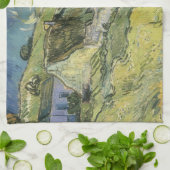 Vincent van Gogh - Strohgepflasterte Hütten Geschirrtuch (Gefaltet)