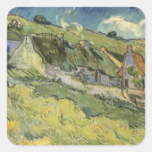 Vincent van Gogh - Strohgepflasterte Hütten Quadratischer Aufkleber (Vorderseite)