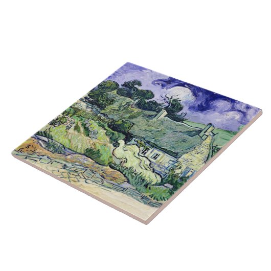 Vincent van Gogh| Strohhalme Hütten in Cordeville Fliese (Seite)