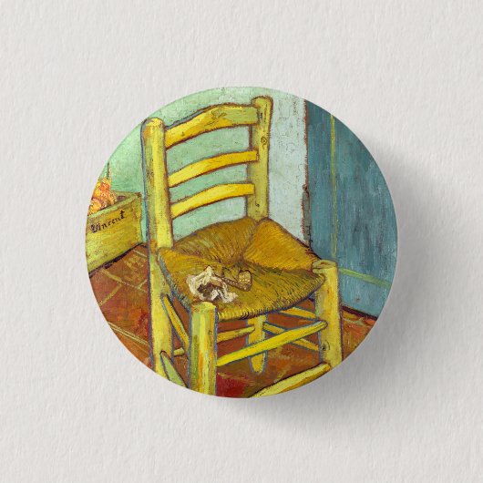 Vincent Van Gogh Stuhl mit Pfeife Button (Vorderseite)