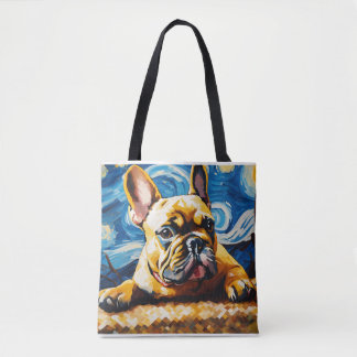 "Vincent van Gogh Style French Bulldog Portrait De Tasche