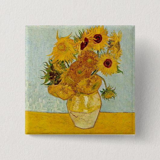 Vincent Van Gogh Sunflowers Button (Vorderseite)
