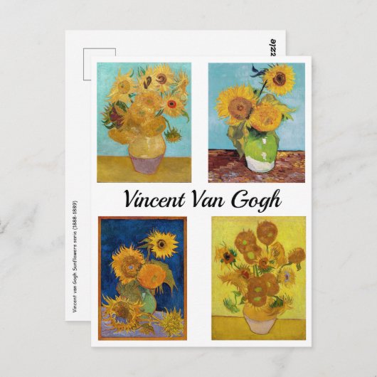 Vincent Van Gogh Sunflowers Serie Postkarte (Vorne/Hinten)