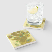 Vincent Van Gogh Sunflowers Steinuntersetzer (Seitenansicht)