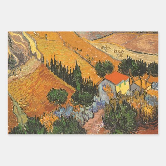 Vincent van Gogh - Tal mit Plowman Geschenkpapier Set (Vorderseite)