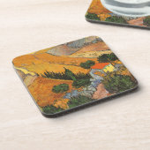 Vincent van Gogh - Tal mit Plowman Getränkeuntersetzer (Linke Seite)