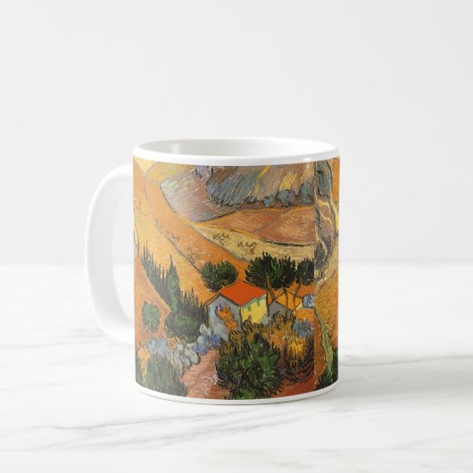 Vincent van Gogh - Tal mit Plowman Kaffeetasse (Vorderseite Links)
