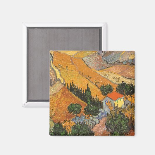 Vincent van Gogh - Tal mit Plowman Magnet (Vorderseite/Rückseite)