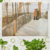 Vincent van Gogh - Terrasse und Beobachtungsdeck Geschirrtuch (Gefaltet)