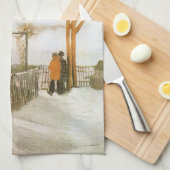 Vincent van Gogh - Terrasse und Beobachtungsdeck Geschirrtuch (Viertel Falte)