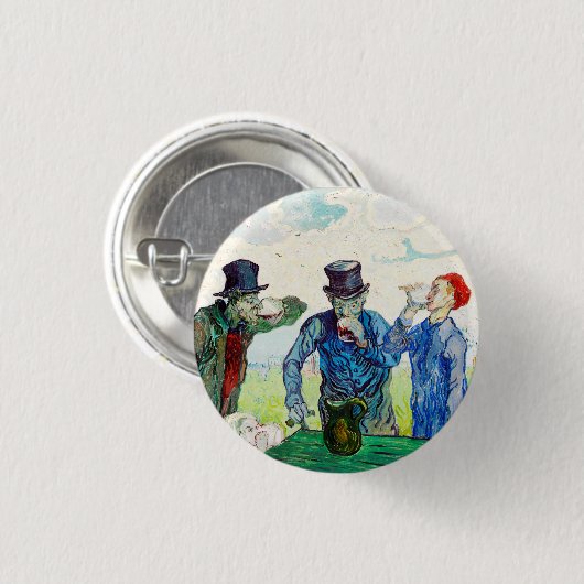 Vincent Van Gogh The Drinkers Fine Art Button (Vorne & Hinten)