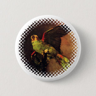 Vincent Van Gogh - The Green Parrot Bird Lover Art Button