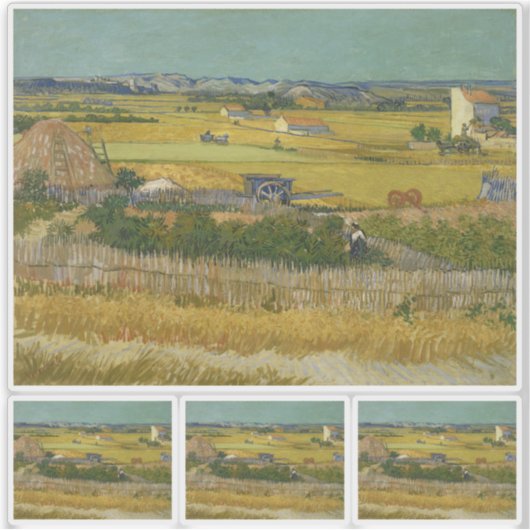 Vincent Van Gogh, The Harvest, De Oogst Aufkleber (Vorderseite)