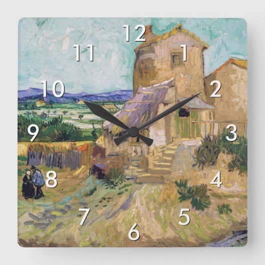 Vincent van Gogh - The Old Mill Quadratische Wanduhr (Vorderseite)