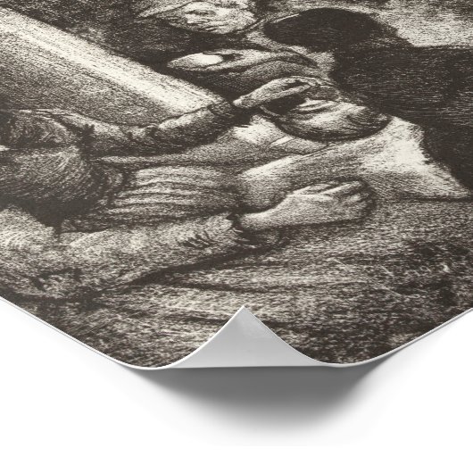 Vincent Van Gogh The Potato Eaters Lithograph Poster (Ecke)