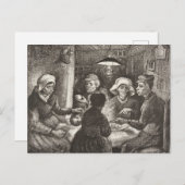 Vincent Van Gogh The Potato Eaters Lithograph Postkarte (Vorne/Hinten)