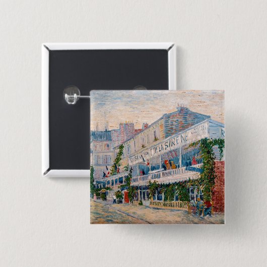 Vincent van Gogh - The Restaurant de la Sirene Button (Vorne & Hinten)