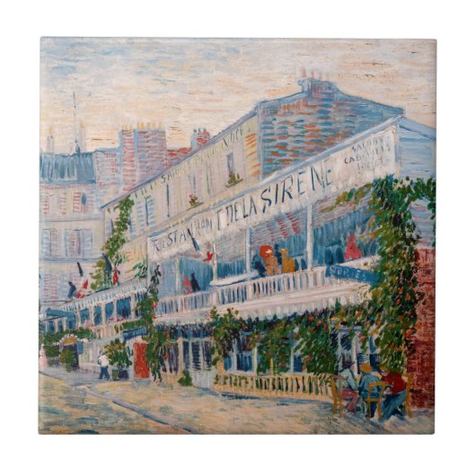 Vincent van Gogh - The Restaurant de la Sirene Fliese (Vorderseite)