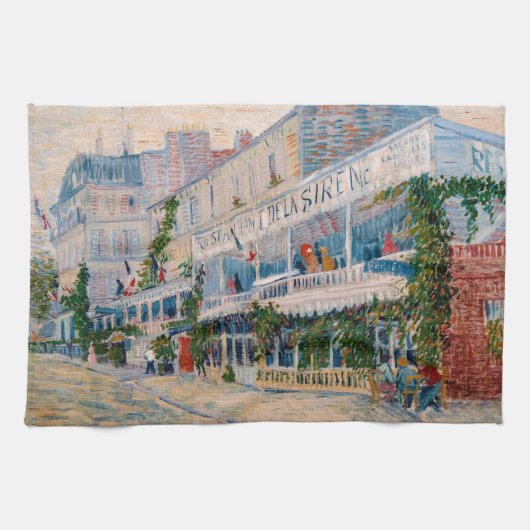 Vincent van Gogh - The Restaurant de la Sirene Geschirrtuch (Horizontal)
