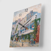 Vincent van Gogh - The Restaurant de la Sirene Quadratische Wanduhr (Winkel)