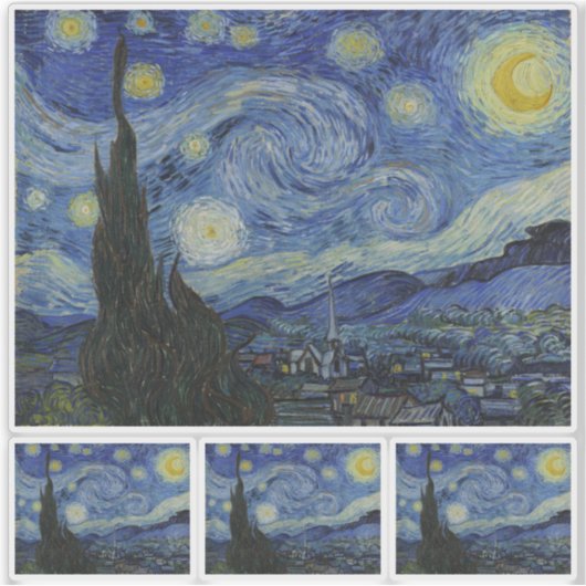 Vincent Van Gogh, The Starry Night Aufkleber (Vorderseite)
