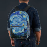 Vincent Van Gogh The Starry Night Bedruckter Rucksack<br><div class="desc">Vincent Van Gogh's The Starry Night Detail</div>